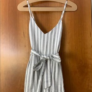 Lulus Nelson Black and White striped midi dress